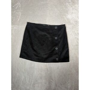 prAna Womens Size 10 Black Wrap Mini Skirt Button Front A Line Outdoor Boho